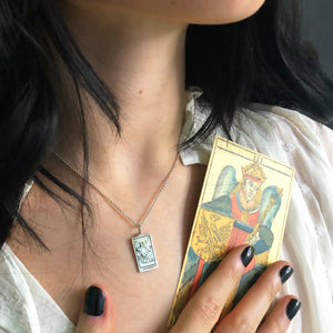 The Empress Tarot Charm with chain necklace - gold