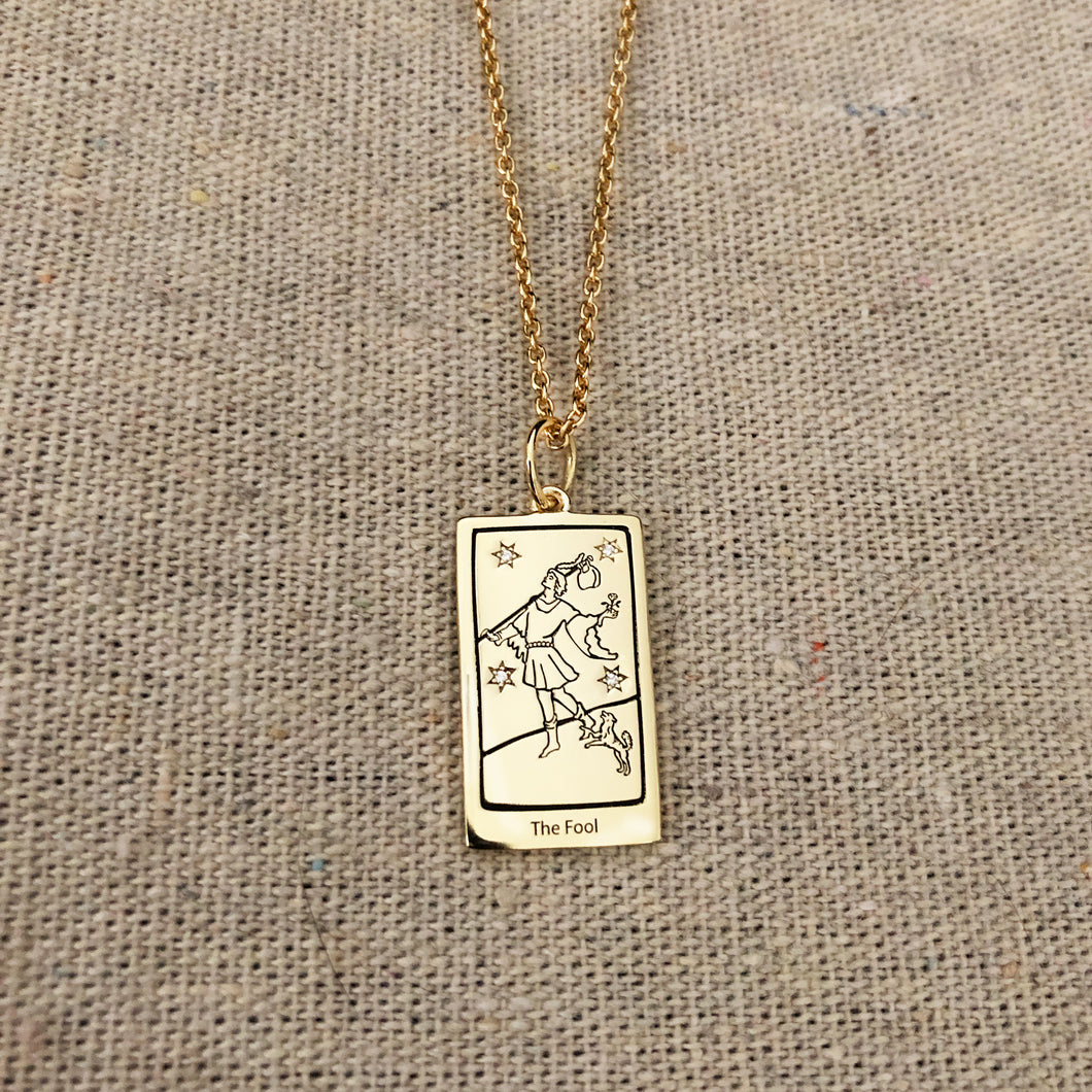 The Fool Tarot Charm with necklace