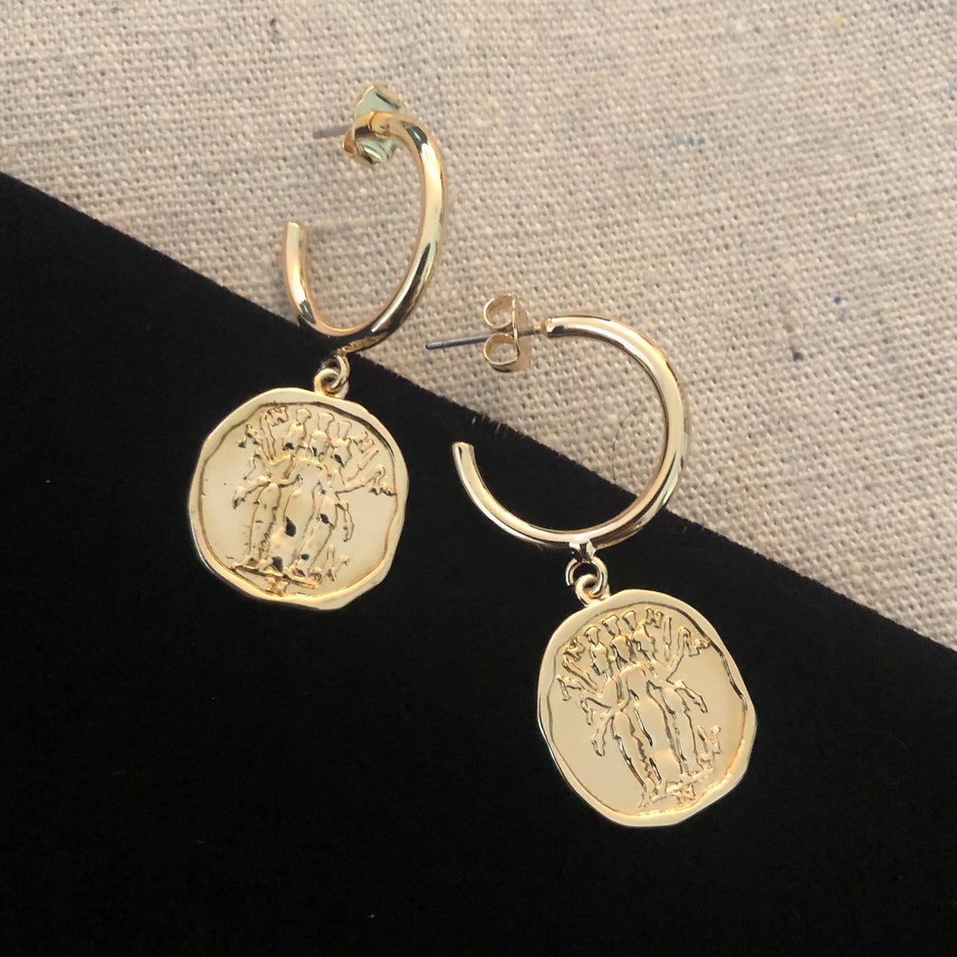Hecate Hoop Earrings- Gold