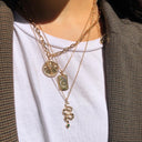 Golden Moon Dog Tag Necklace