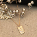 Golden Moon Dog Tag Necklace