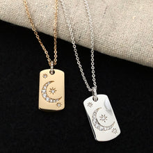 Load image into Gallery viewer, Golden Moon Dog Tag Necklace
