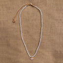 Moonstone Beaded Necklace with Eye Charm