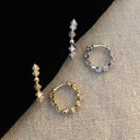 Pyramid Pave Mini Hoop Earrings