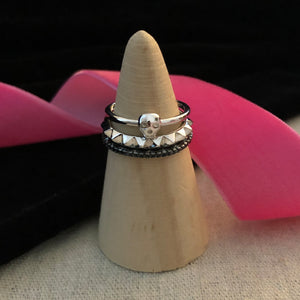 Pyramid Stacking Ring- Silver