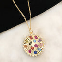 Stone Sun Dial Necklace