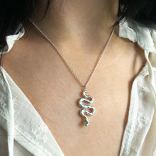 Load image into Gallery viewer, Celestial Snake Necklace- Silver
