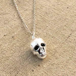 Sterling Silver Skull Necklace - 16" chain