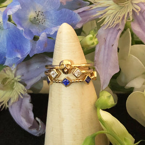 Templar Stacking Ring in 14K Gold  - Sapphire