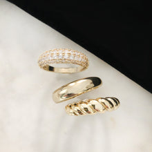 Load image into Gallery viewer, Set of three- Dome Rings in Gold

