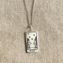 The Lovers Tarot charm on a chain - silver