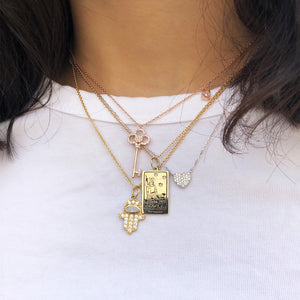 The Magician Tarot Charm on a chain necklace- Gold