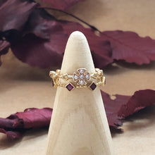 Load image into Gallery viewer, Templar Stacking Ring in 14K Gold  - Ruby
