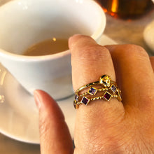 Load image into Gallery viewer, Mini Memento Mori Skull Stacking Ring - Gold
