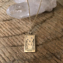 The Lovers Tarot Charm with Chain - gold