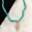 Collar Hamsa Turquesa